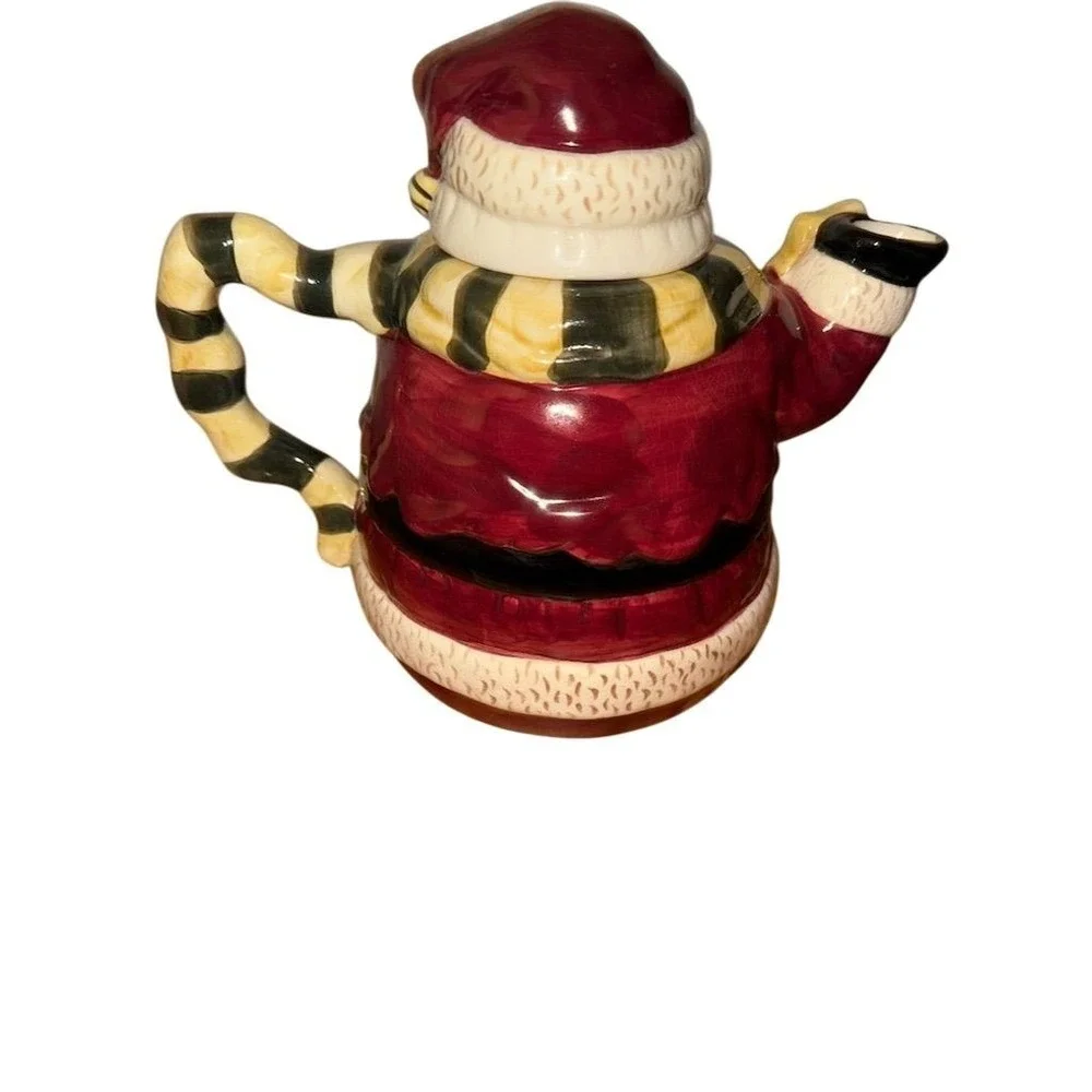 Vintage Santa with Tree Ceramic Teapot 